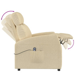 Fauteuil inclinable électrique Crème Tissu