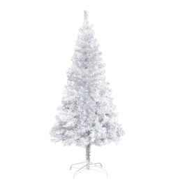 Sapin de Noël artificiel pré-éclairé/support argenté 120 cm PET