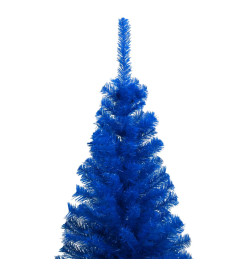 Sapin de Noël artificiel pré-éclairé et support bleu 150 cm PVC