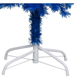 Sapin de Noël artificiel pré-éclairé et support bleu 150 cm PVC