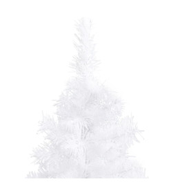 Arbre de Noël artificiel d'angle pré-éclairé blanc 150 cm PVC