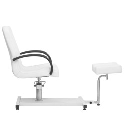 Fauteuil de massage et repose-pied Blanc 127x60x98cm Similicuir