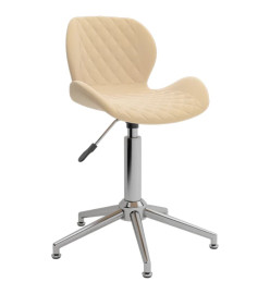 Chaises pivotantes à manger lot de 2 crème velours