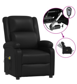 Fauteuil électrique de massage Noir Similicuir