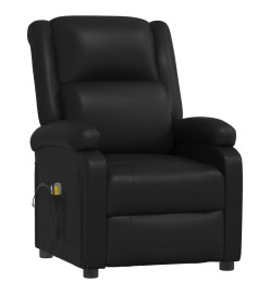 Fauteuil électrique de massage Noir Similicuir