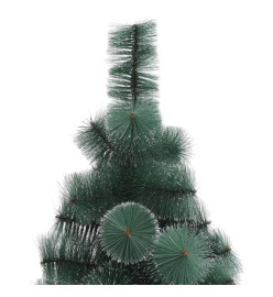 Sapin de Noël artificiel pré-éclairé et support vert 150 cm PET