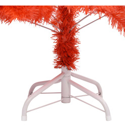 Sapin de Noël artificiel pré-éclairé et support rouge 240cm PVC