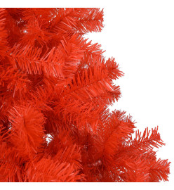 Sapin de Noël artificiel pré-éclairé et support rouge 120cm PVC