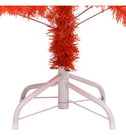 Sapin de Noël artificiel pré-éclairé et support rouge 120cm PVC