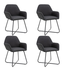 Chaises à manger lot de 4 noir tissu