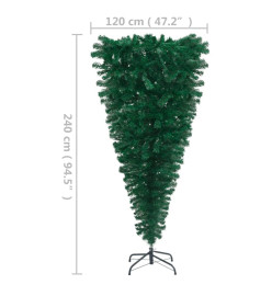 Arbre de Noël artificiel renversé pré-éclairé vert 240 cm