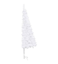 Arbre de Noël artificiel d'angle pré-éclairé blanc 210 cm PVC