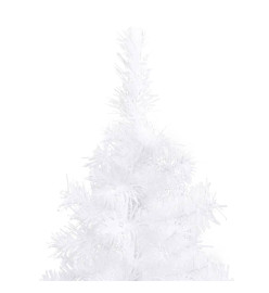 Arbre de Noël artificiel d'angle pré-éclairé blanc 210 cm PVC