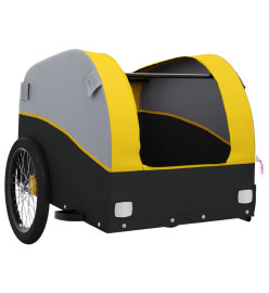 Remorque pour vélo noir et jaune 45 kg fer