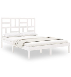 Cadre de lit Blanc Bois massif 140x200 cm