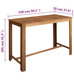 Table et tabourets de bar 7 pcs Bois d'acacia massif