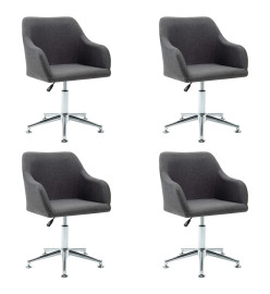 Chaises pivotantes à manger lot de 4 gris foncé tissu