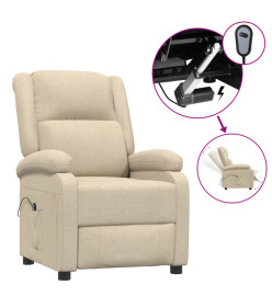 Fauteuil inclinable électrique Crème Tissu