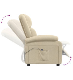 Fauteuil inclinable électrique Crème Tissu