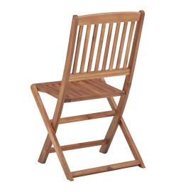 Chaises pliables de jardin 2 pcs avec coussins Bois d'acacia