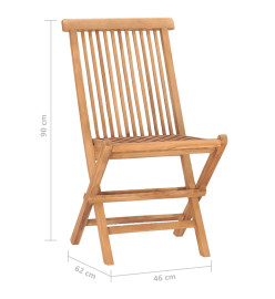 Mobilier à dîner d'extérieur pliable avec coussin 3 pcs Teck