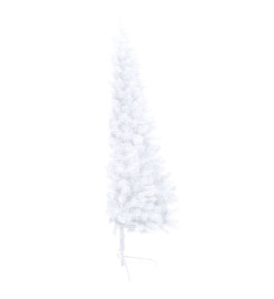 Sapin de Noël artificiel pré-éclairé moitié/support blanc 120cm