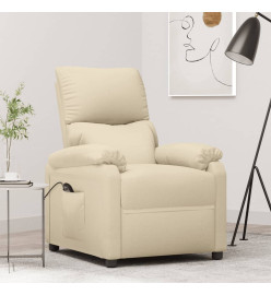 Fauteuil inclinable électrique Crème Tissu