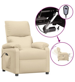 Fauteuil inclinable électrique Crème Tissu