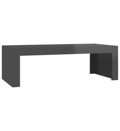 Table basse Gris brillant 110x50x35 cm Aggloméré