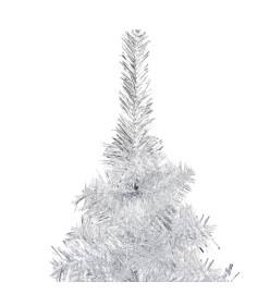 Sapin de Noël artificiel pré-éclairé/support argenté 180 cm PET