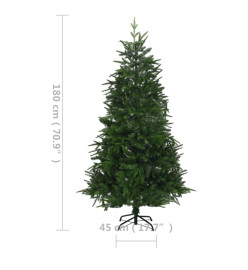 Sapin de Noël artificiel pré-éclairé vert 180 cm PVC et PE