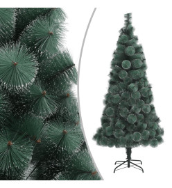 Sapin de Noël artificiel pré-éclairé et support vert 180 cm PET