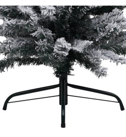 Sapin de Noël mince pré-éclairé flocon de neige vert 180 cm PVC