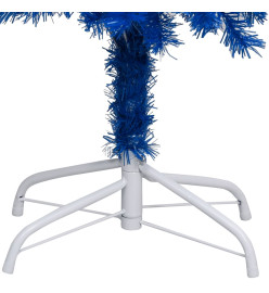 Sapin de Noël artificiel pré-éclairé et support bleu 240 cm PVC