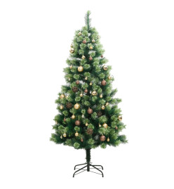 Sapin de Noël artificiel articulé 300 LED et boules 180 cm