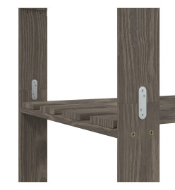 Support de rangement à 5 niveaux gris 80x38x170 cm bois de pin