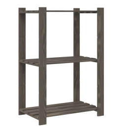 Support de rangement à 3 niveaux gris 60x38x90 cm bois de pin