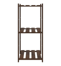 Support de rangement à 3 niveaux marron 60x38x90 cm bois de pin