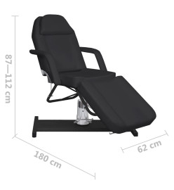 Table de massage Noir 180x62x(87-112) cm