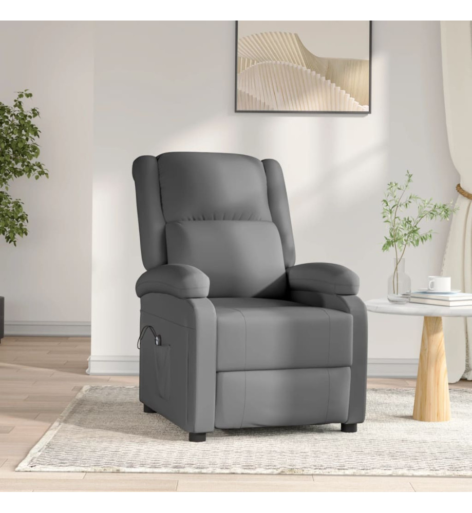 Fauteuil inclinable électrique Anthracite Similicuir