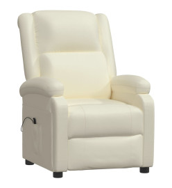 Fauteuil inclinable électrique blanc similicuir