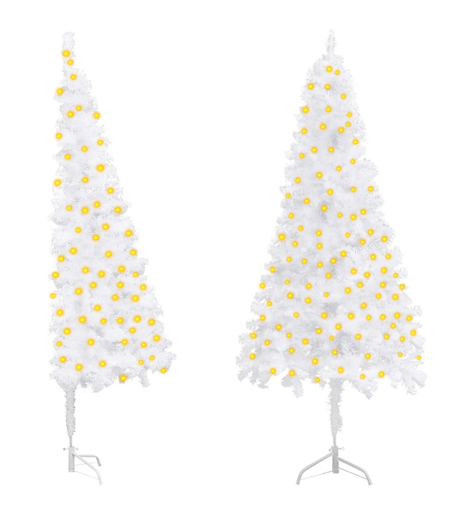 Arbre de Noël artificiel d'angle pré-éclairé blanc 180 cm PVC