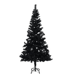 Sapin de Noël artificiel pré-éclairé et support noir 120 cm PVC