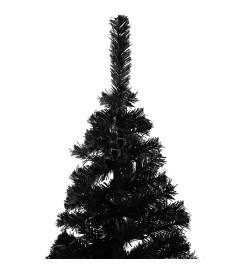 Sapin de Noël artificiel pré-éclairé et support noir 120 cm PVC