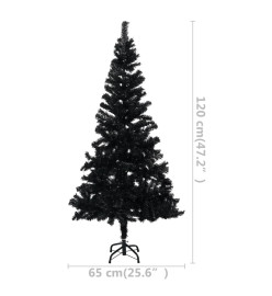 Sapin de Noël artificiel pré-éclairé et support noir 120 cm PVC