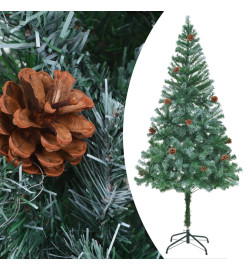 Sapin de Noël artificiel pré-éclairé et pommes de pin 180 cm