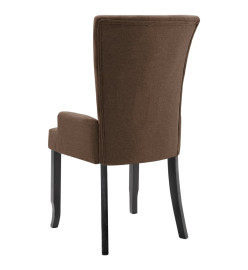 Chaises à manger avec accoudoirs lot de 2 marron tissu