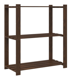 Support de rangement à 3 niveaux marron 80x38x90 cm bois de pin