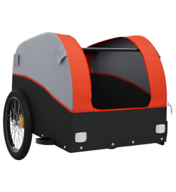 Remorque pour vélo noir et orange 45 kg fer