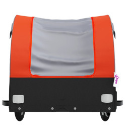 Remorque pour vélo noir et orange 45 kg fer